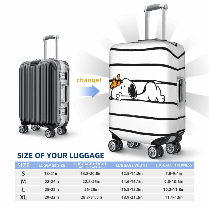 Benutzer definierte niedliche Cartoon Snoopy Gepäck abdeckung elastische Reisekoffer Schutzhüllen Anzug für 18-32 Zoll