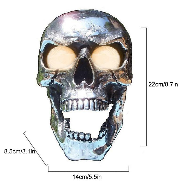 Skull ไฟหน้า LED รถจักรยานยนต์ Skull โคมไฟรถจักรยานยนต์ด้านหน้าหลอดไฟหน้าตกแต่งสะดุดตา Moto อุปกรณ์เสริม