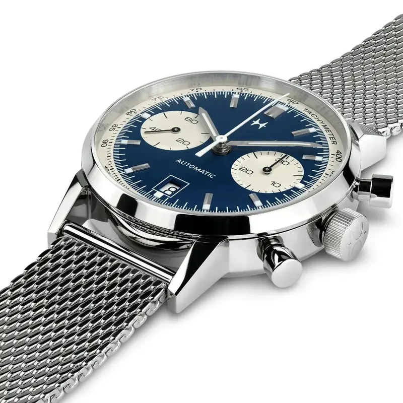 2024 Trendy Luxe Hamilton Heren Klassiek Mode Lederen Horloge Topmerk Multifunctionele Roestvrijstalen Mesh Riem Chronograaf