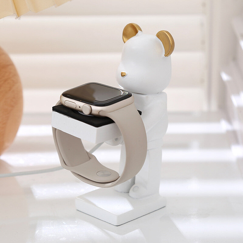 Żywica stojak na ładowarkę do inteligentnego zegarka wsparcie Apple zegarki podstawa ładująca uchwyt Cartoon organizer do zegarków na rękę akcesoria do wyświetlania