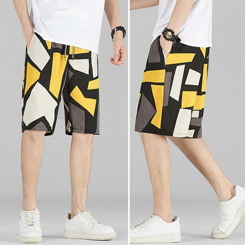 Men Beach Shorts Men Vacation Shorts Men's Summer Sport Shorts with Elastic Drawstring Waist Letter Printing for Streetwear