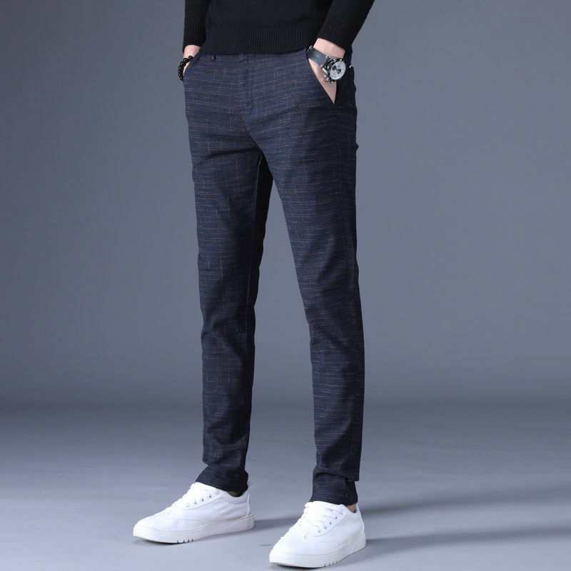 2022 Autumn Winter Fashion Temperament Business Casual Pant Male Comfortable Simple Straight-leg Pant Man Solid Gentmen Trousers