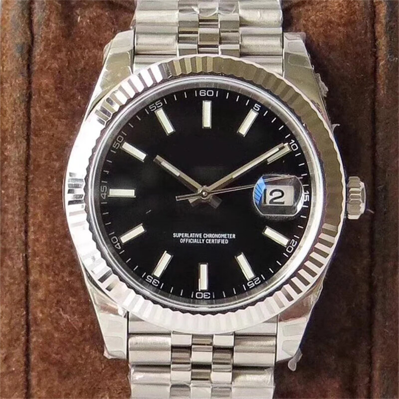 Relógios mecânicos de luxo para homens, mostrador azul, data automática, pulseira de aço, melhor presente, alta qualidade, relógios AAAA, 8215Mov, frete grátis
