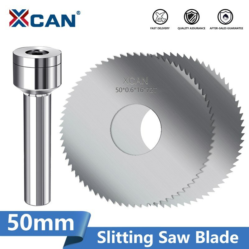 XCAN Saw Blade 50mm Slitting Saw Blade HSS Steel CNC Slotting Machining Milling Cutter Disc for Metal Cutting Tool