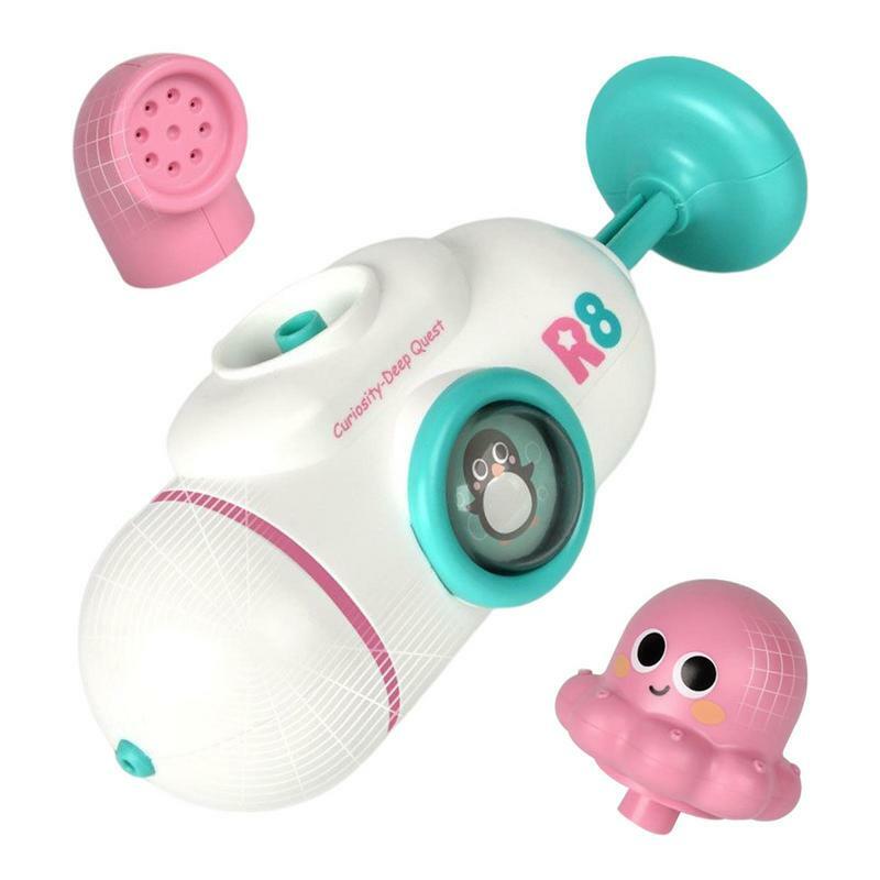 Brinquedo interativo do banho do polvo para crianças, aspersor, jogo do banho, aspersor, forma submarina, puxar para fora a banheira