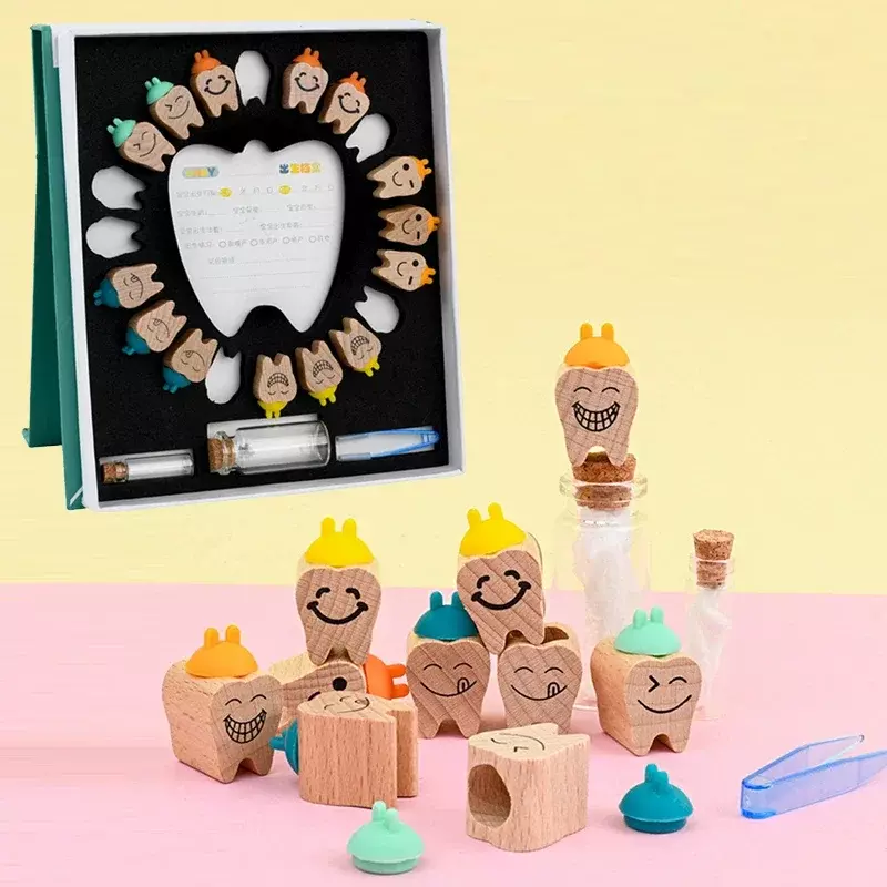 Деревянная детская коробка для зубов, семейная коллекция, сувенир для мальчиков и девочек, милый подарок для младенцев, детский сувенир
