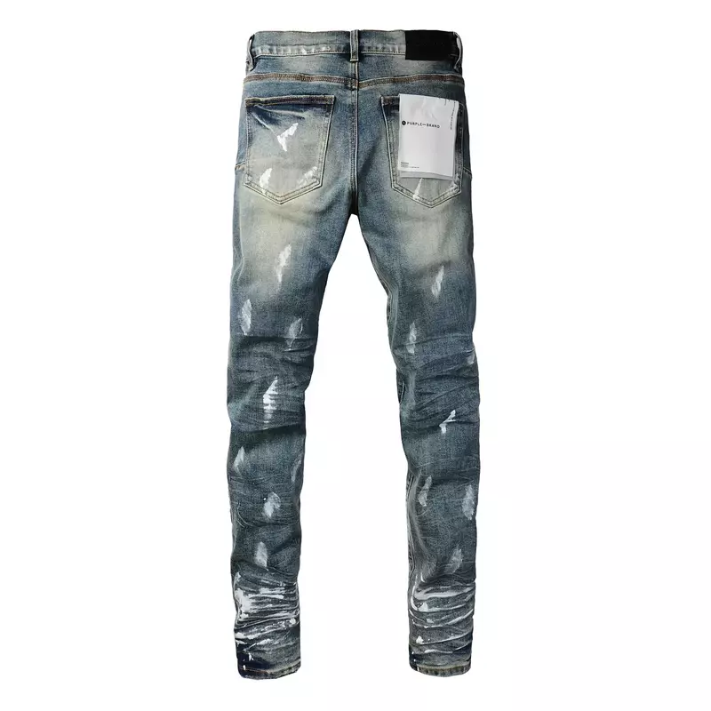 Jeans di marca viola di alta qualità moda riparazione di alta qualità pantaloni Skinny Denim 28-40size a vita bassa