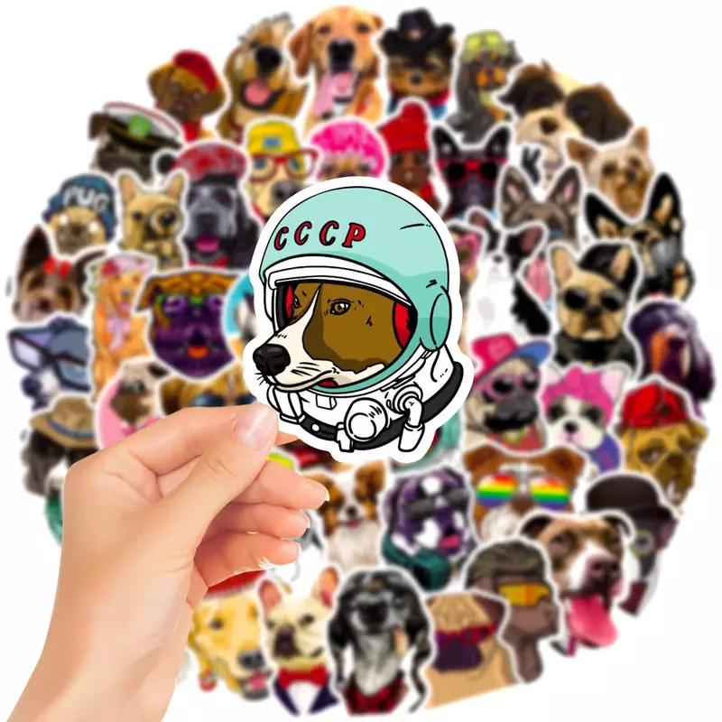 Pegatina impermeable de Graffiti de perro, 10/30/50 piezas, dibujos animados para mascotas, creativo, personalizado, Maleta, taza, guitarra, refrigerador, venta al por mayor