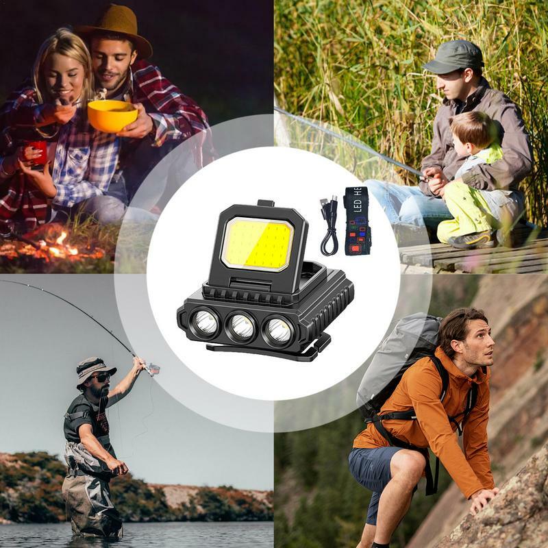 Headlights For Head Rechargeable Mini Head Lamp With Sensing Control Adjustable Super Bright Outdoor Lighting Supplies With Long