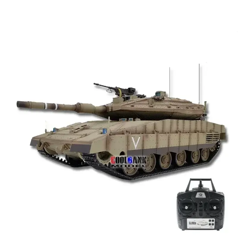 2024 Nieuwe Tank Afstandsbediening Henglong 3958 Israël Merkava Mk Iv Hoofdgevechtsmodel 1/16 Metalen Sporen Off-Road Rc Auto Kinderspeelgoed
