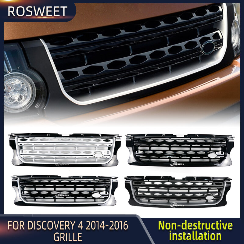 Rejilla de parachoques delantero para coche Land Rover Discovery 4 LR4 2014 2015 2016 L319, Panel central de estilo superior, accesorios de carreras