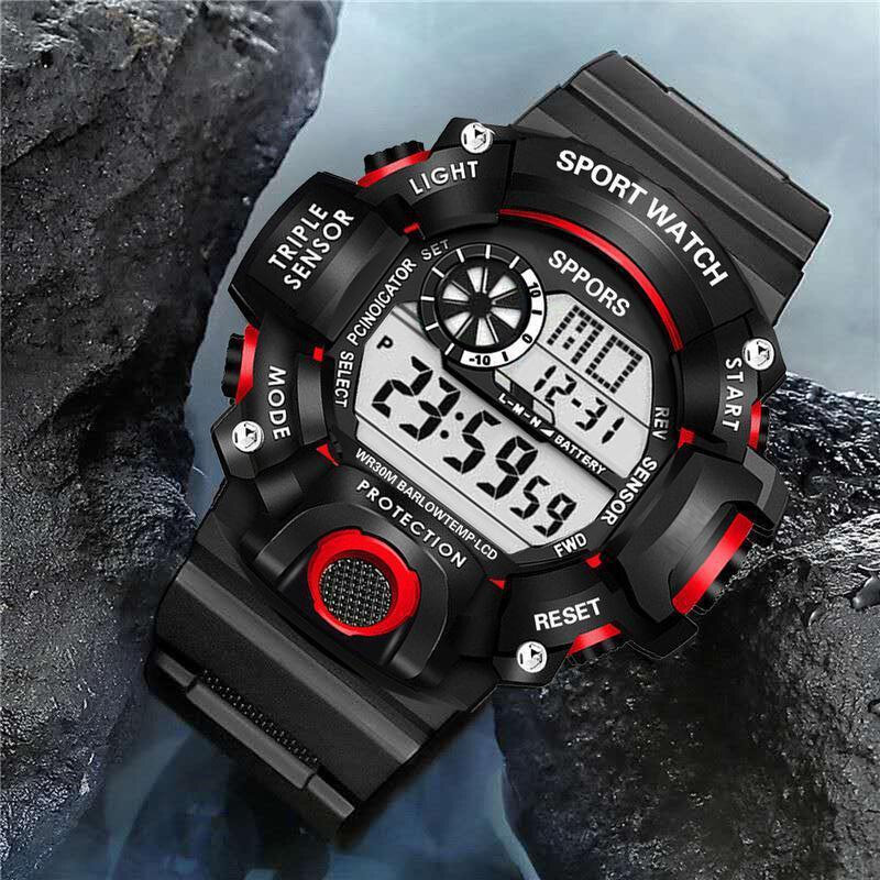 Kegllect [Ready Stock ]  Men Sports Multifunction Life Digital Watch Casual Watches