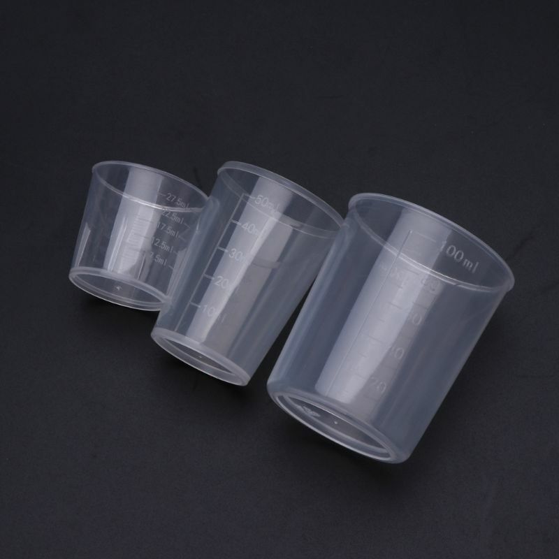 Y1UB 3 unidades copos medição plástico resina epóxi DIY conjunto 30 50 100ML para fazer joias