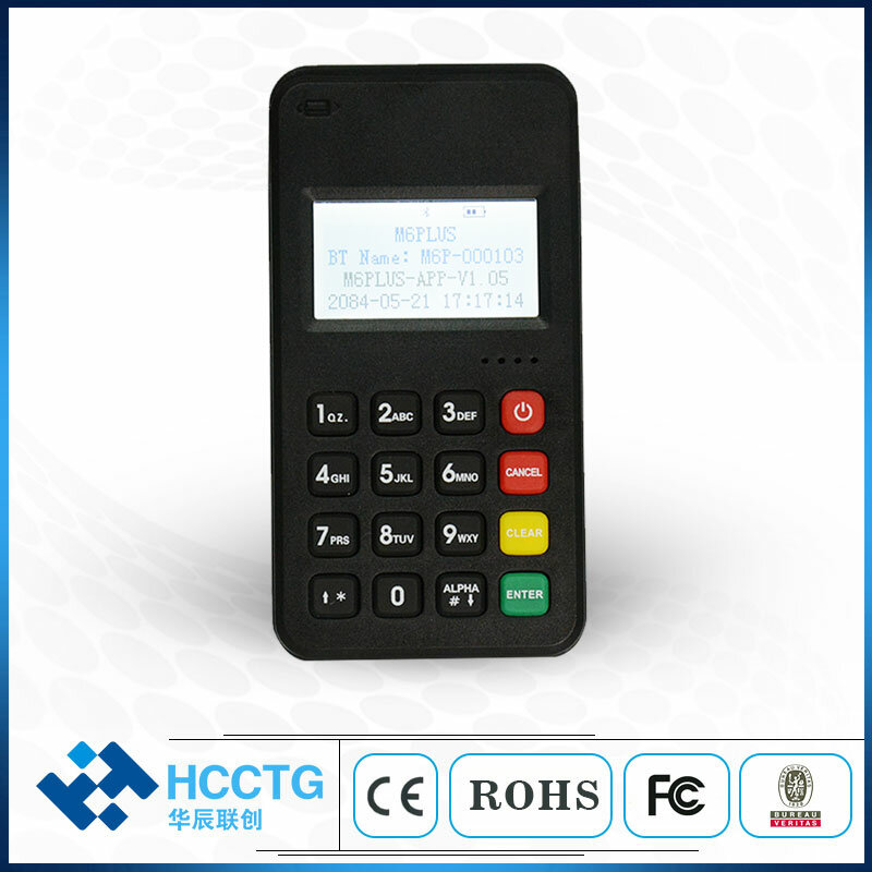 Maquininha mercado pago terminal de pagamento móvel portátil sem fio com display lcd m6 plus