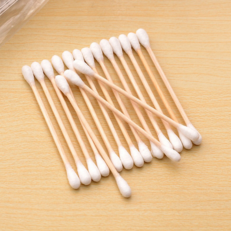 5pack 100pcs/pack Disposable Double-ended Cotton Swabs for Ear Cleaning Makeup Application and Removal