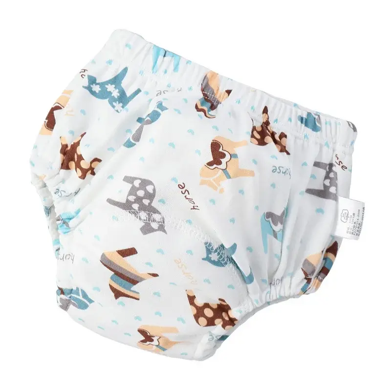 6 lapisan tahan air dapat digunakan kembali katun celana latihan bayi celana pendek bayi pakaian dalam kain popok bayi celana dalam popok berubah