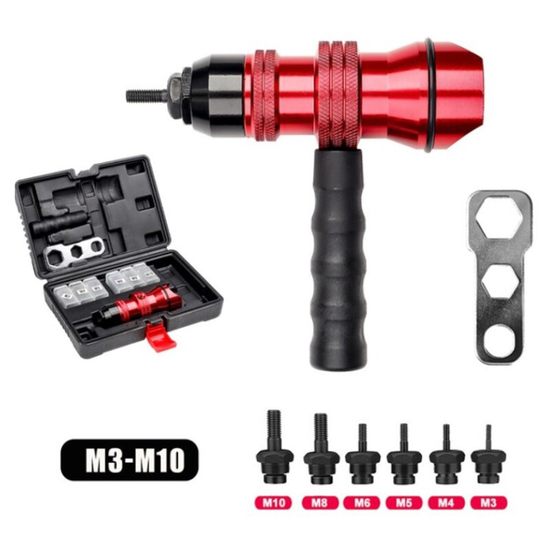 Rivet Nut Tool Riveting M3~M10 Electric Drill Adapter Insertion Nut Riveter Tool With Tool Box For Lithium Torque Drills