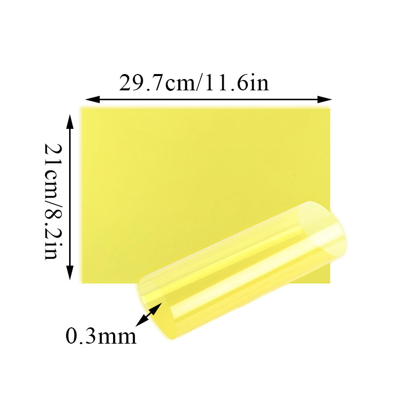 Película transparente de Gel con filtro de luz A4, lámina dura translúcida de color rojo/amarillo/azul/verde, grosor de 0,3mm
