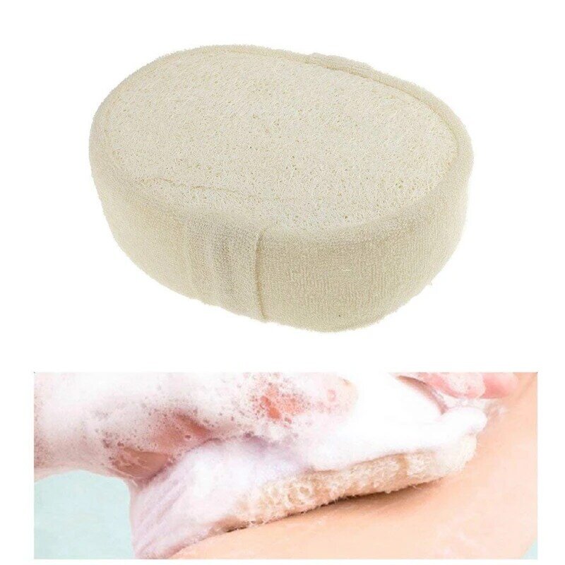 Esponja de Luffa Natural para baño, exfoliante de ducha para todo el cuerpo, cepillo de masaje saludable, 2 uds.