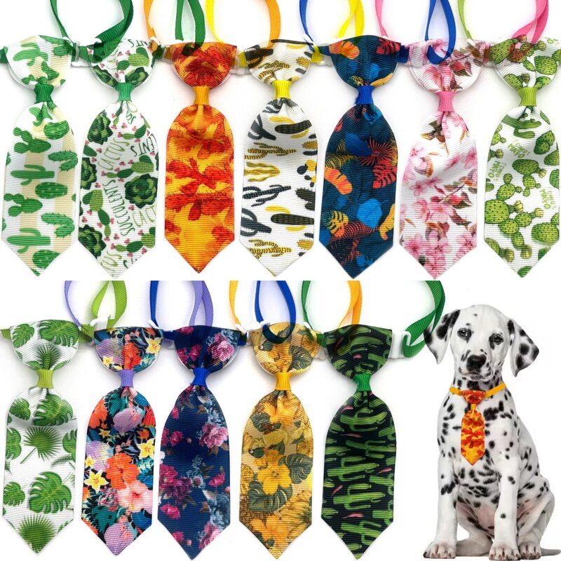 10 Stück Haustier Hund Krawatten Kaktus Stil Haustier Hund Katze Halsband Dekoration kleinen Hund Pflege Zubehör