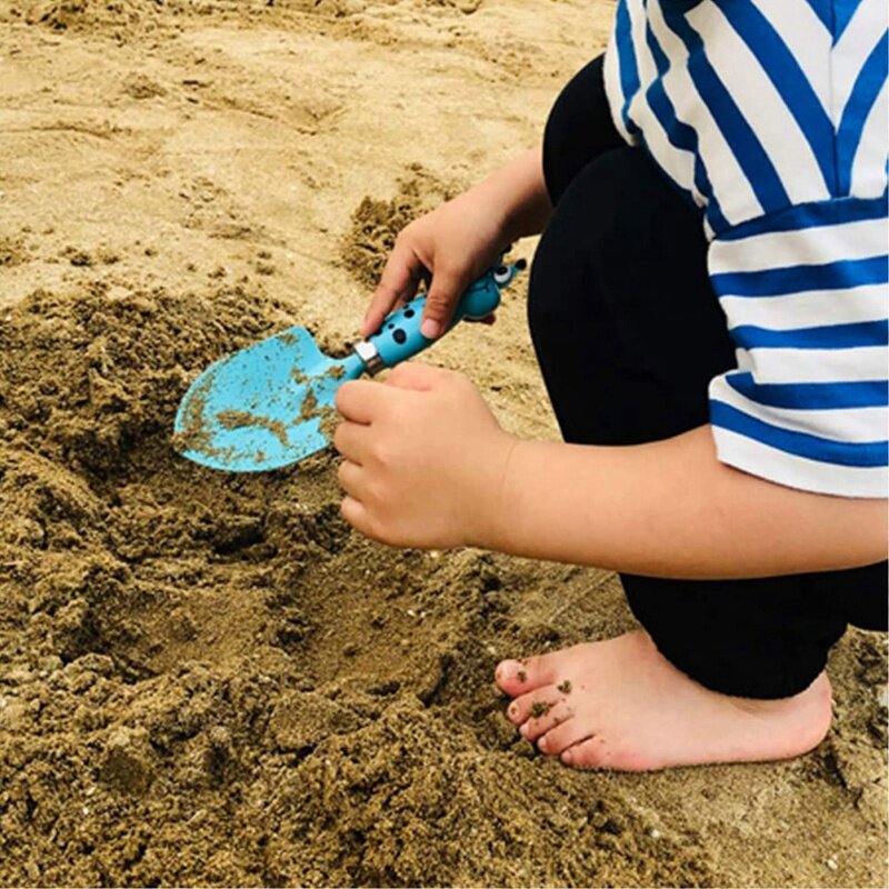 Pelle à sable en fer multifonctionnelle imbibée pour enfants, outils de creusement de jardin, fournitures de jouets de plage, jeu d'extérieur, 3 pièces