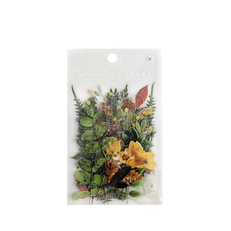40 Stück Vintage Wald Aufkleber wasserdicht Blätter Pflanzen Blumen sammlungen Aufkleber für DIY Kunst Journal Planer Scrap booking