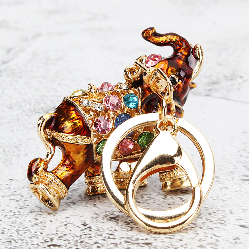 Neue DIY Diamant Malerei Schlüssel bund Mode Cartoon niedlichen Elefanten Schlüssel bund handgemachte Diamant Mosaik Tasche Anhänger fertig