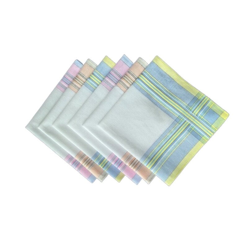 Mouchoir multi-usage, serviette carrée, lingette anti-transpiration, pochette carrée, 6 pièces