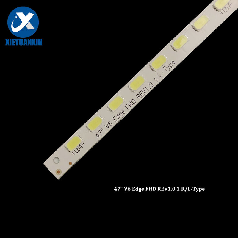 2 Buah/Set Strip Lampu Latar LED TV 610Mm untuk Skyworth 47 Inci 47 "V6 Edge FHD REV1.0 1 R/L-type 47E61HR 6V 64 Lampu TV ELED Bar