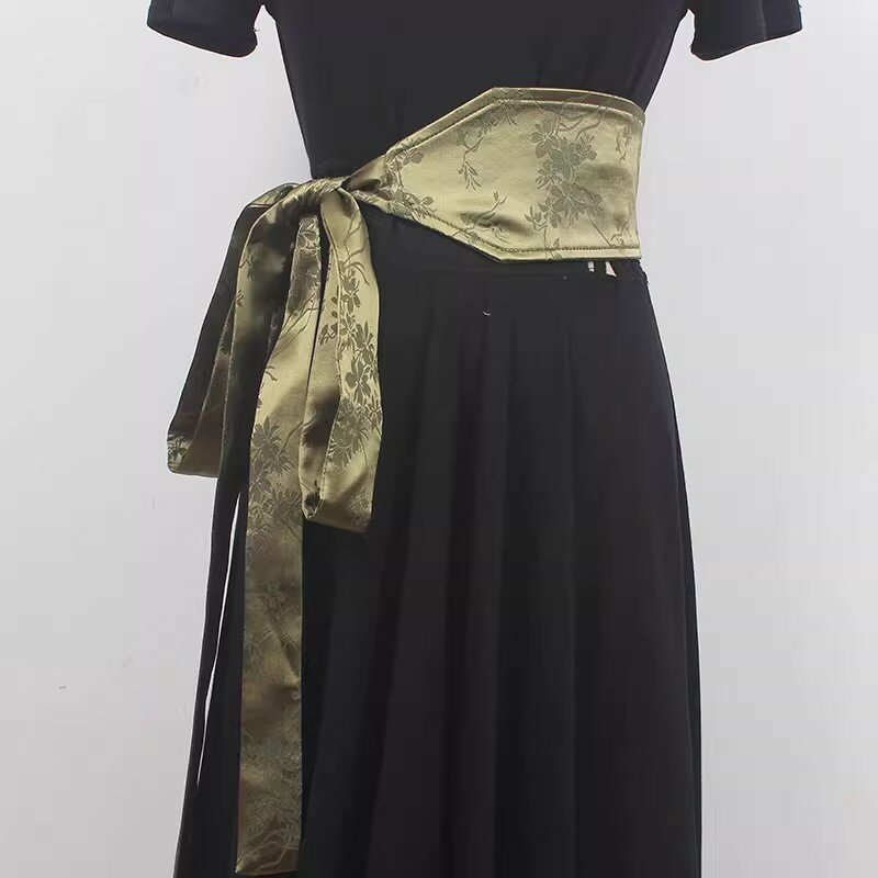 Faja de satén Jacquard para mujer, corsés para vestido femenino, cinturones de cintura, decoración, cinturón ancho, R2411