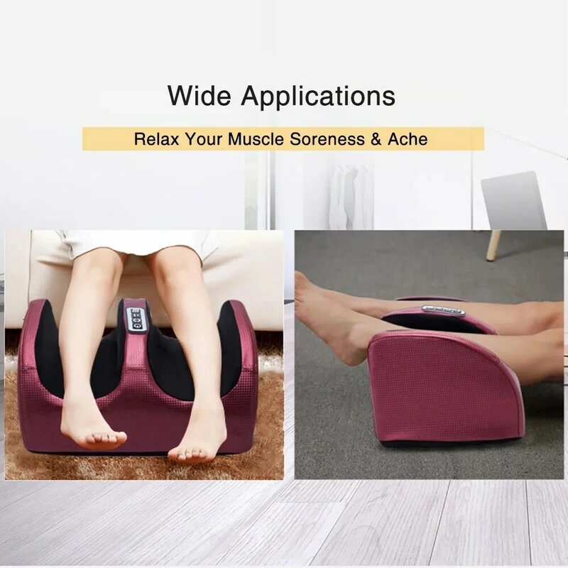 Massaggiatore plantare elettrico a compressione calda terapia di riscaldamento rullo per impastare Shiatsu sollievo muscolare fatica massaggio ai piedi macchina Spa