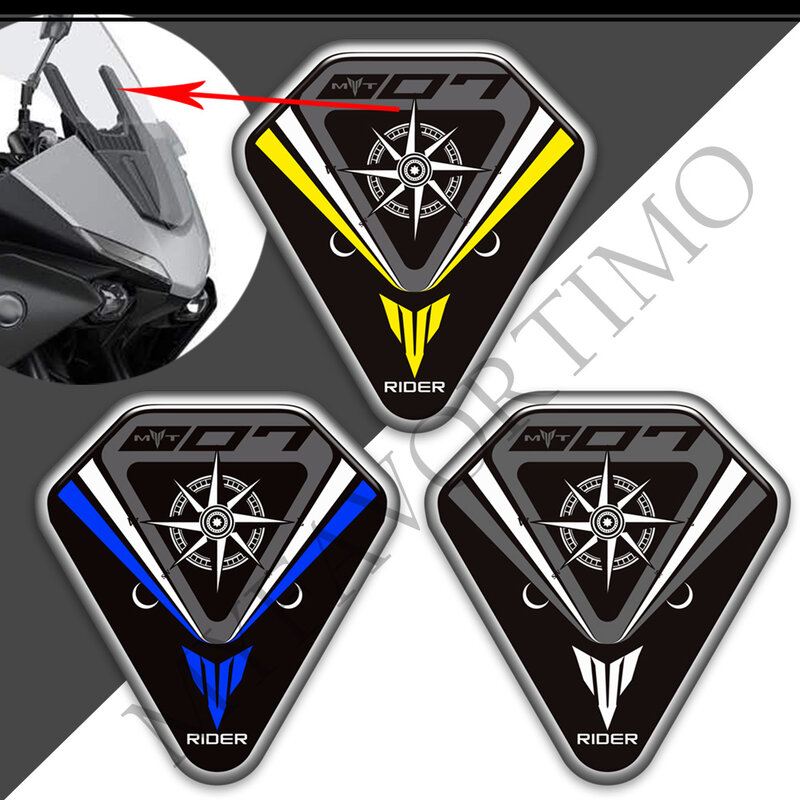 Per Yamaha MT07 MT 07 SP MT-07 adesivi decalcomanie serbatoio Pad Kit ginocchio vento deflettore protezione parabrezza 2021 2022 2023