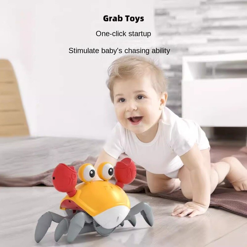 Electric sensing crab escape baby will move baby head up practice toy dance baby magic can not catch robot dog