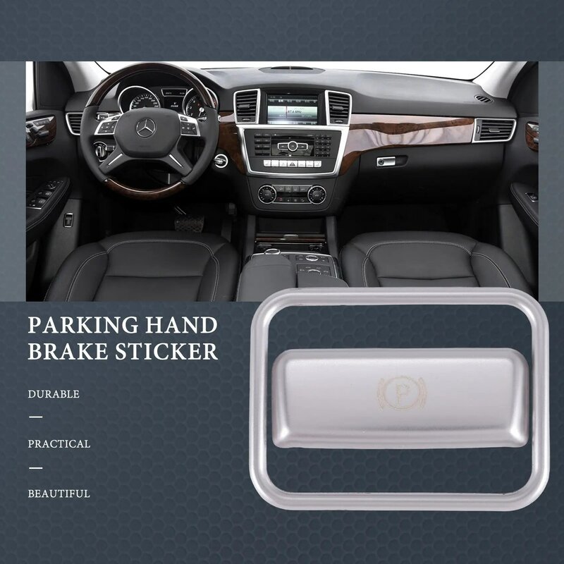 Etiqueta engomada del freno de mano del estacionamiento del coche, cubierta del marco del interruptor del freno del botón P, moldura para ML350, GL450, W166, W176, W246, X156
