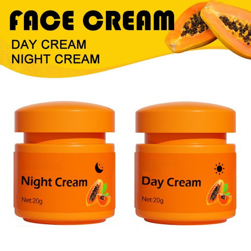 Crème de jour éclaircissante pour le visage, élimine les imperfections, les taches de rousseur, éclaircit les ridules, éclaircit la peau, crème de nuit hydratante, papaye