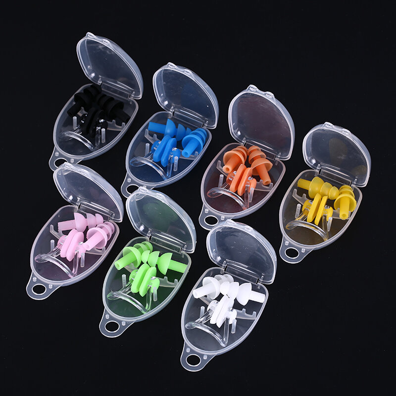 1 Set Nose Clip EarPlugs Waterproof Soft Silicone Swimming Sport Earplug Nose Clip Tool Diving Water Sports Swimming Accessories