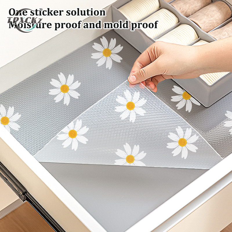 1pcs EVA Cabinet Mat Reusable Drawer Liners Non-slip Refrigerator Mat Fridge Waterproof Moisture-proof Drawer Mat