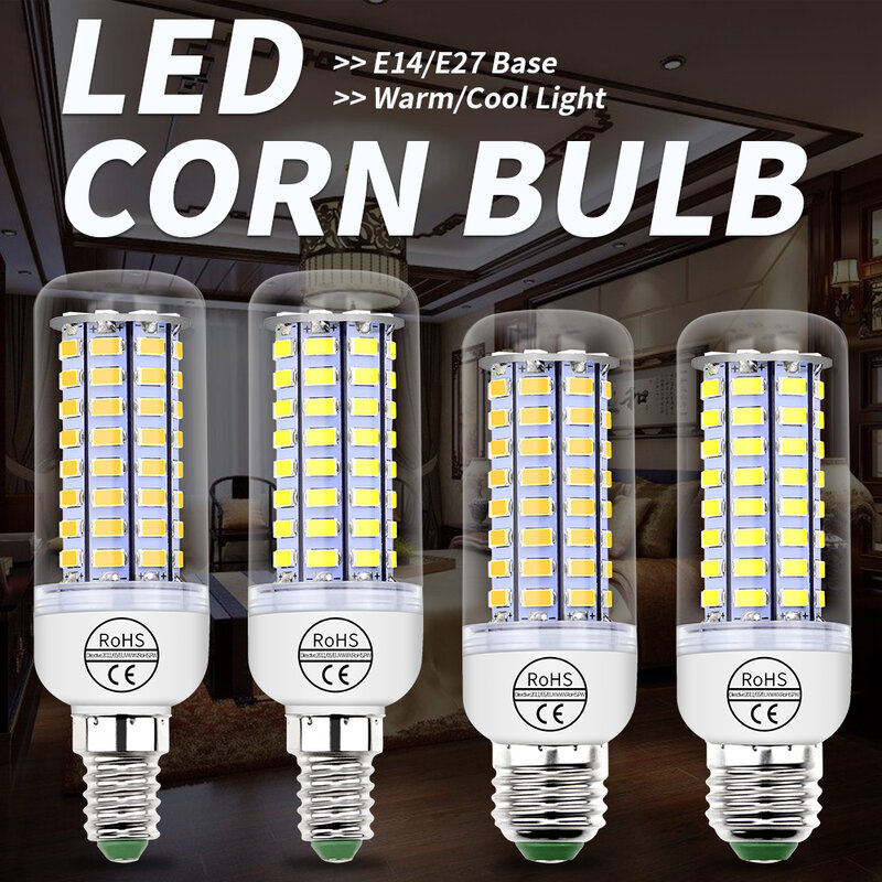СВЕТОДИОДНАЯ Лампа B22 220 В, светодиодная лампа-кукуруза для внутреннего освещения E14, Светодиодный прожектор GU10 Bombilla 5730, наружное освещение для балкона, коридора