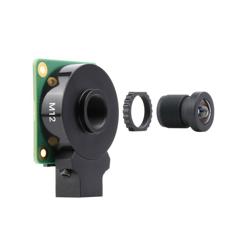 Obiettivo ad alta risoluzione Waveshare M12, 16MP, 105 ° FOV, lunghezza focale 3.56mm, compatibile con fotocamera Raspberry Pi di alta qualità M12