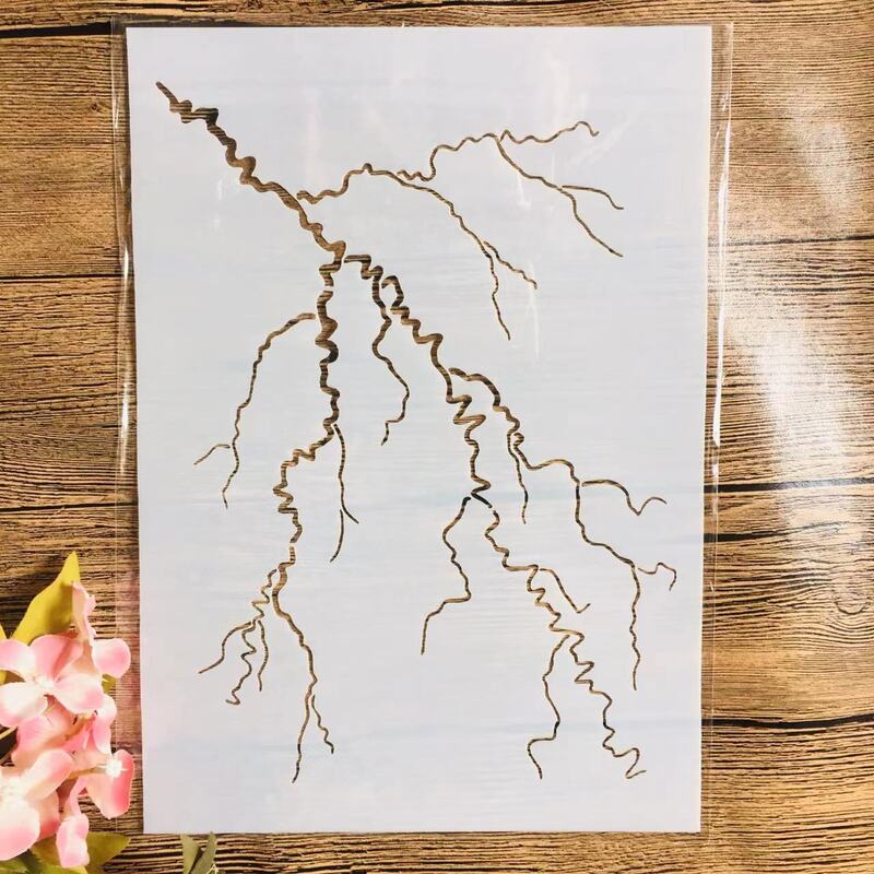 A4 29*21cm Lightning Plants Root stencil a strati fai da te pittura murale Scrapbook colorazione goffratura Album modello decorativo