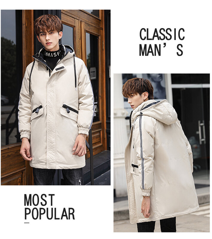 男性用の厚手のジャケット,スタンドカラー,韓国風,カジュアル,冬用,トレンド2022