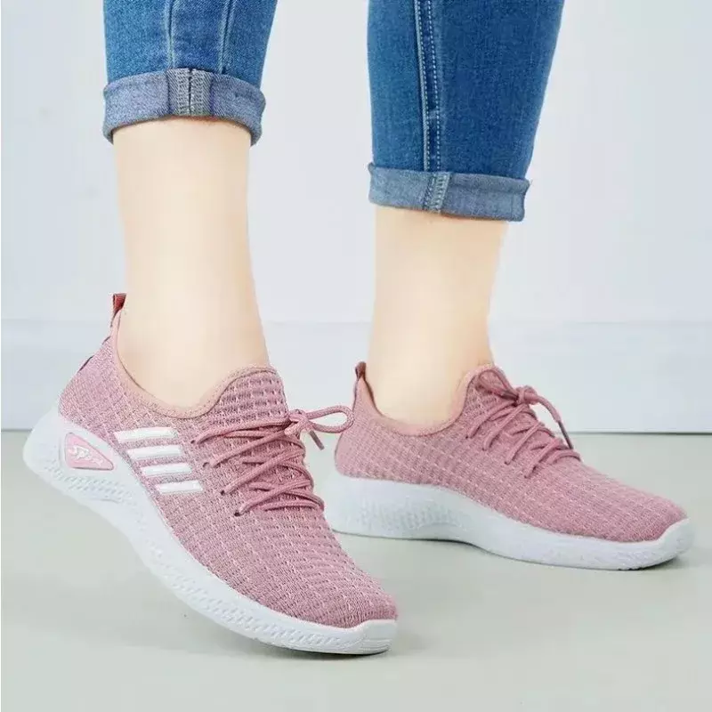 Trendy Shoes New Sneakers Spring and Summer Soft Bottom Casual Mom Shoes Mesh Low-Top Running Student Shoes