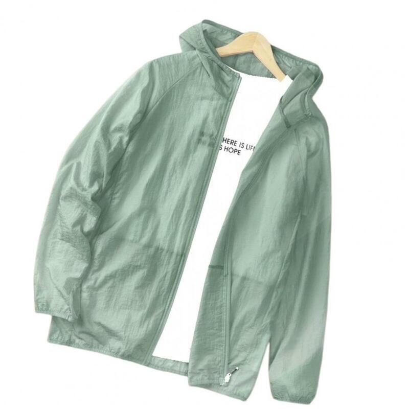 Veste de protection solaire à capuche pour homme, manteau d'été, fermeture à glissière fine, sport, protection solaire