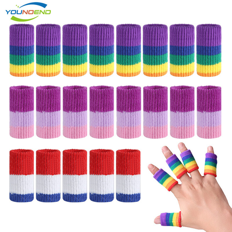 10Pcs Arthritis Support Finger Guard Stretchy Sports Finger Sleeves Outdoor Golf Basketball Badminton Tennis Finger Protection
