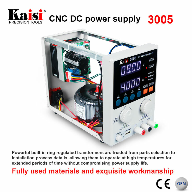 KAisi-CNC Digital Variável DC Fonte de Alimentação, Ferramentas de Reparo do Telefone Móvel, 30V, Saída 5A, 3005