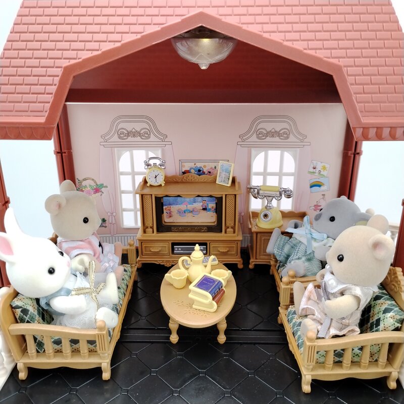Miniatura itens casa de bonecas móveis acessórios sala quarto supermercado compras jogos família interação boneca crianças brinquedos