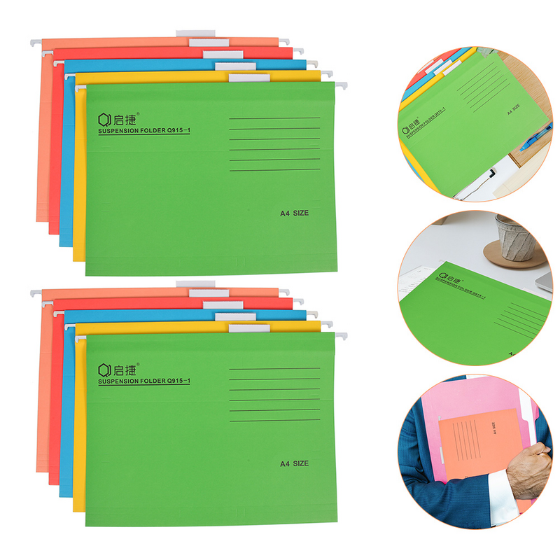 10 Pcs Folder Bills Holder Work Fast Hanging File Folders Proper Size Portable Receipt Paper Frame