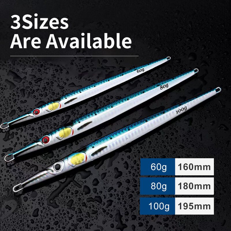 JIGGINGPRO 40g 60g 80g 100g 150g 3D Print Needle Jig Speed Jigs Saltwater Jigging Lure