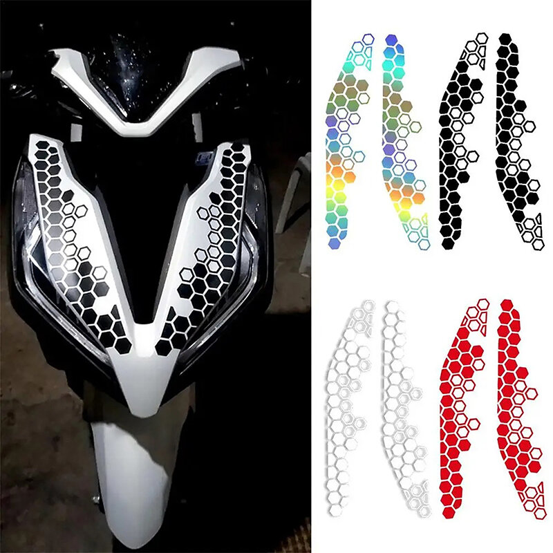 Calcomanías de panal de abeja para motocicleta, pegatinas reflectantes, pegatina decorativa Multicolor, accesorios de adorno para parachoques de motocicleta