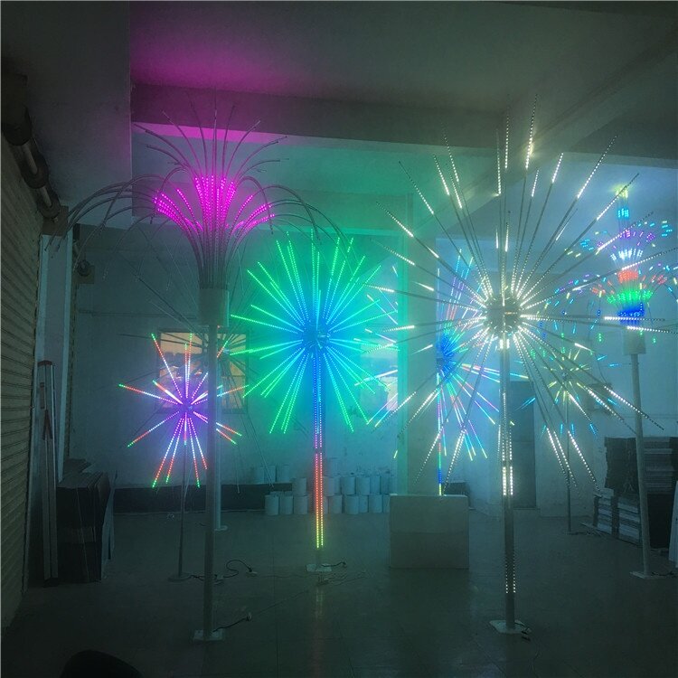 Outdoor LED Fireworks luz, cor mudando luz
